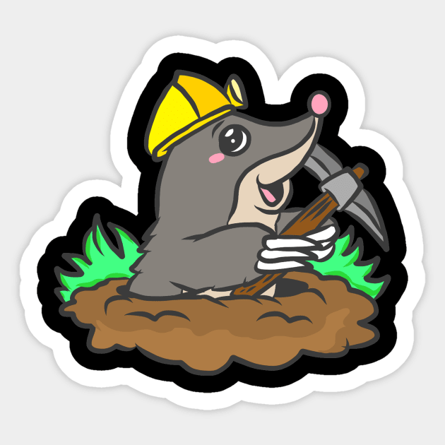 Mole Gardener Animal Funny Garden Gift Cool Sticker by KK-Royal